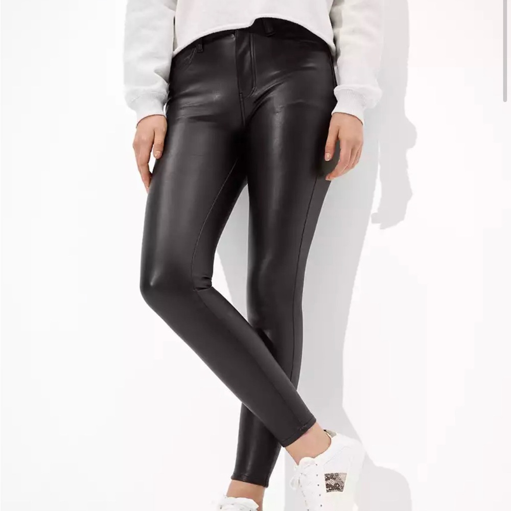 American Eagle Faux Leather leggings/pants sz2
